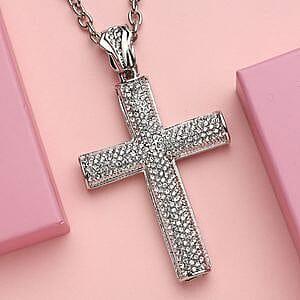 Austrian Crystal Pendant 2.50 ctw Necklace in Silvertone (30 Inches)