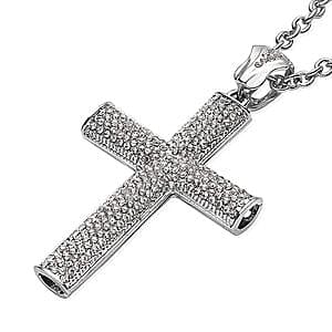 Austrian Crystal Pendant 2.50 ctw Necklace in Silvertone (30 Inches)