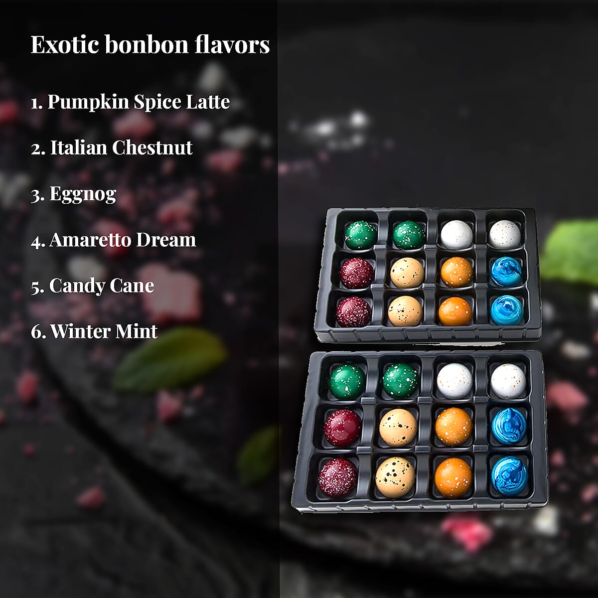 Holiday Gourmet Chocolate Bonbons and French Macarons Gift Set Large (Onbon 4 ea) (Macaron) image number 2