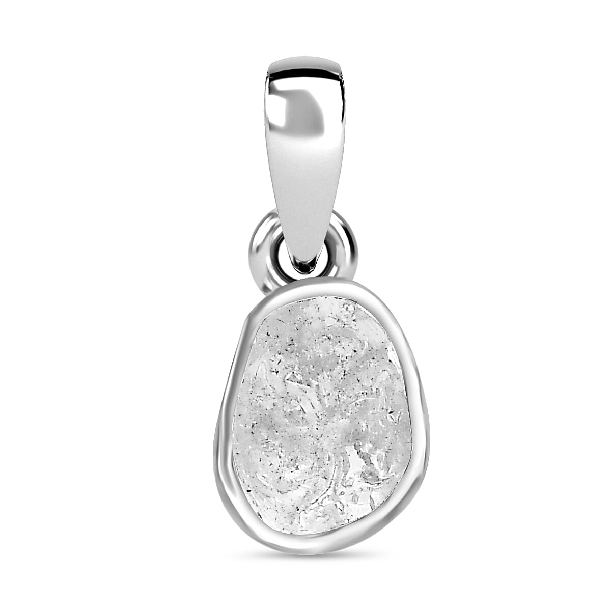 Polki Diamond Dangling Earrings and Solitaire Pendant without Chain in Platinum Over Sterling Silver 0.50 ctw image number 3
