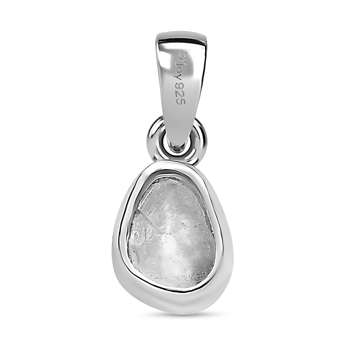 Polki Diamond Dangling Earrings and Solitaire Pendant without Chain in Platinum Over Sterling Silver 0.50 ctw image number 5