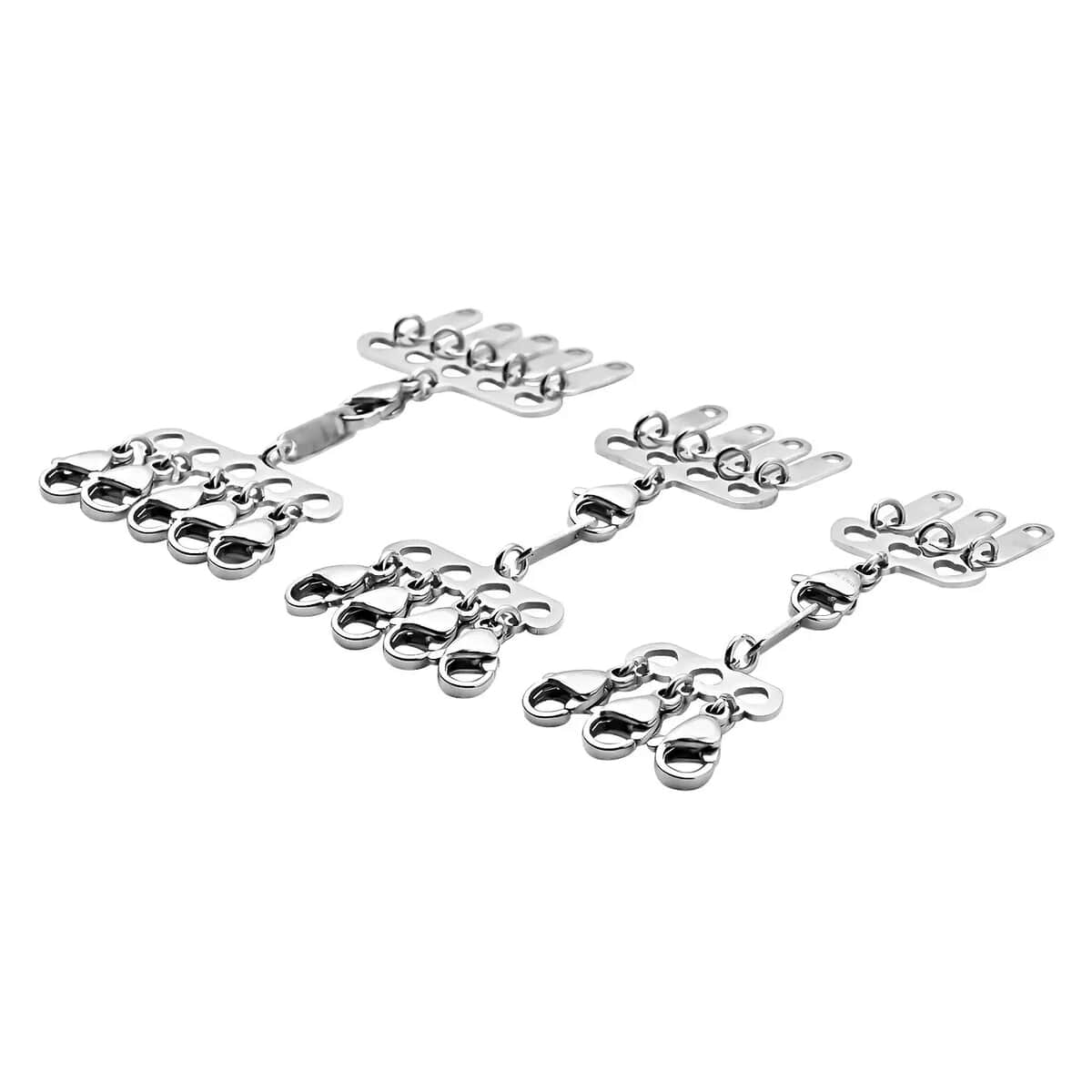 Ever True Set of 3 Jewelry Layering Lock Hearts Lobster Clasps with Spring Ring Lock in Stainless Steel (1pcs 3row, 1pcs 4row, 1pcs 5row), Jewelry Closure, Lobster Locks image number 0