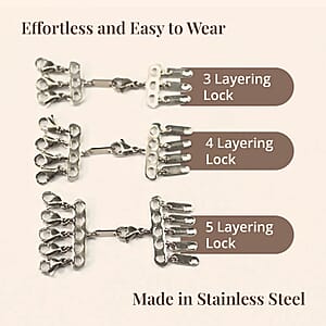 EverTrue Set of 3 Jewelry Layering Lock Hearts Lobster Clasps with Spring Ring Lock in Stainless Steel (1pcs 3row, 1pcs 4row, 1pcs 5row), Jewelry Closure, Lobster Locks