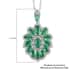 AAA Kagem Emerald and White Zircon Pendant Necklace 18 Inches in Rhodium Over Sterling Silver 2.35 ctw image number 4