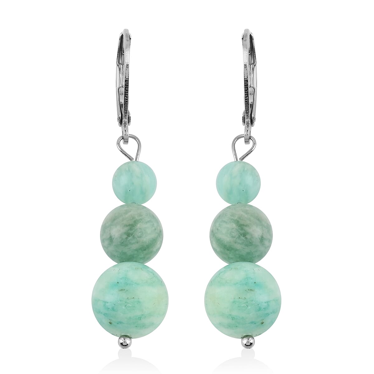 Set of 2 Multi Fluorite and Amazonite Earrings in Stainless Steel 49.00 ctw