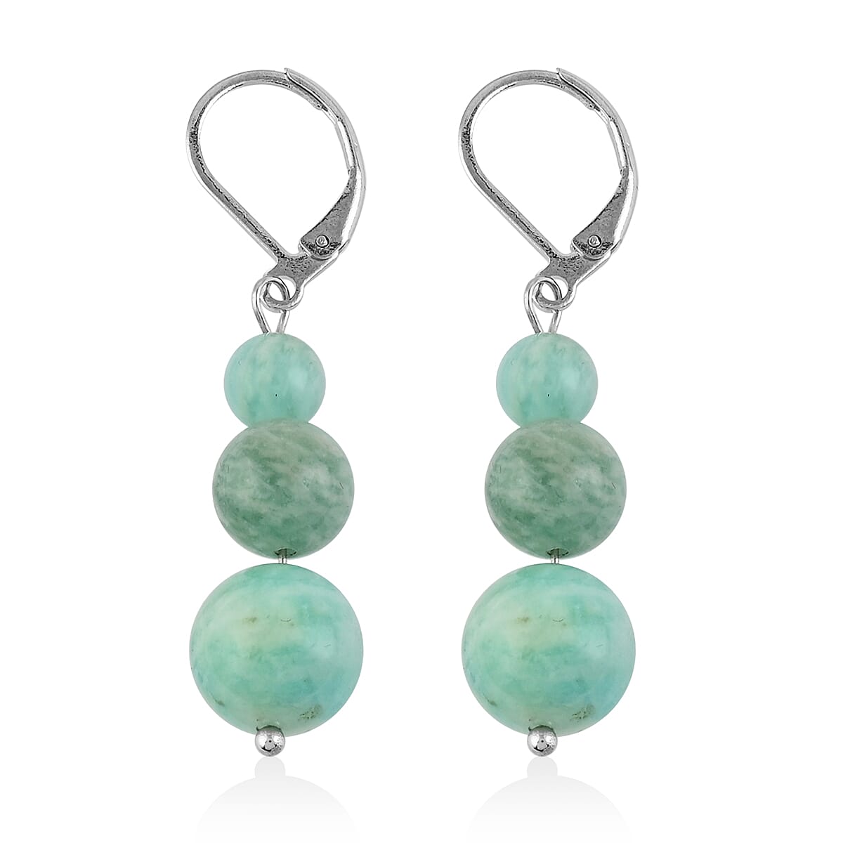 Set of 2 Multi Fluorite and Amazonite Earrings in Stainless Steel 49.00 ctw