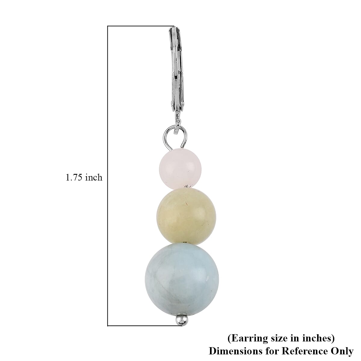 Set of 2 Multi Fluorite and Amazonite Earrings in Stainless Steel 49.00 ctw
