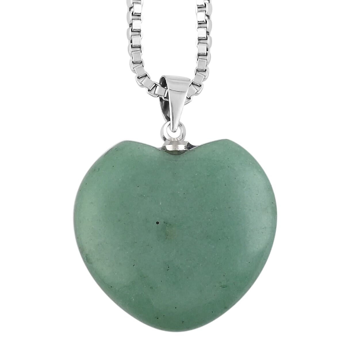 Green Aventurine and Lapis Lazuli Set of 2 Heart Pendant Necklace 18 Inches in Stainless Steel 32.00 ctw image number 3