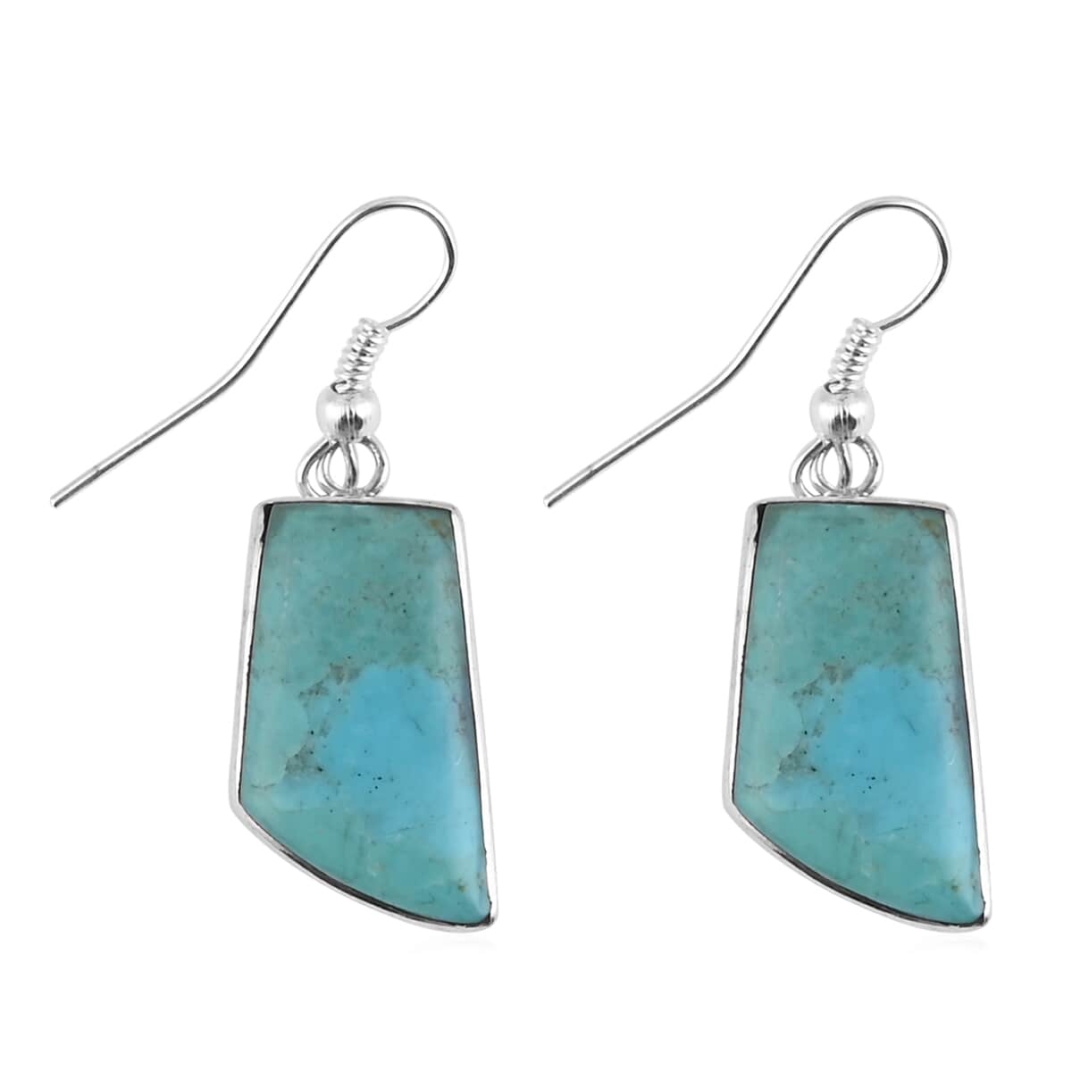 SANTA FE Style Turquoise Drop Earrings and Statement Necklace 16-18 Inches in Sterling Silver 34.00 ctw image number 4