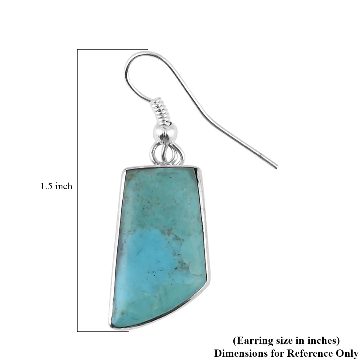 SANTA FE Style Turquoise Drop Earrings and Statement Necklace 16-18 Inches in Sterling Silver 34.00 ctw image number 5