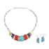 Santa Fe Style Turquoise Drop Earrings and Statement Necklace 16-18 Inches in Sterling Silver 26.00 ctw image number 0