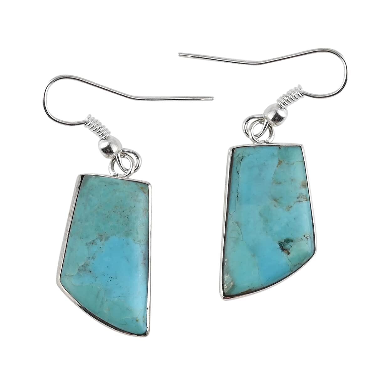 Santa Fe Style Turquoise Drop Earrings and Statement Necklace 16-18 Inches in Sterling Silver 26.00 ctw image number 5