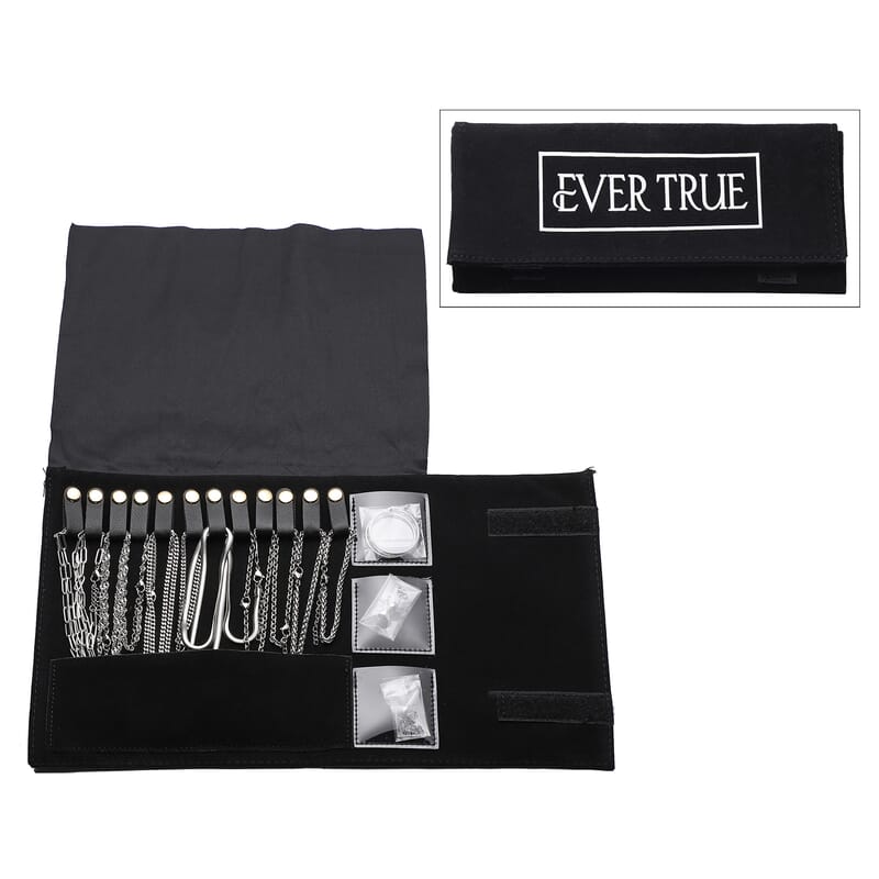 EverTrue 15 Pieces Jewelry Set, Set of Necklace, Bracelet, Earrings, and Extender, 18K White Gold Plated Stainless Steel Jewelry Set, Free Velvet Travel Organizer pouch