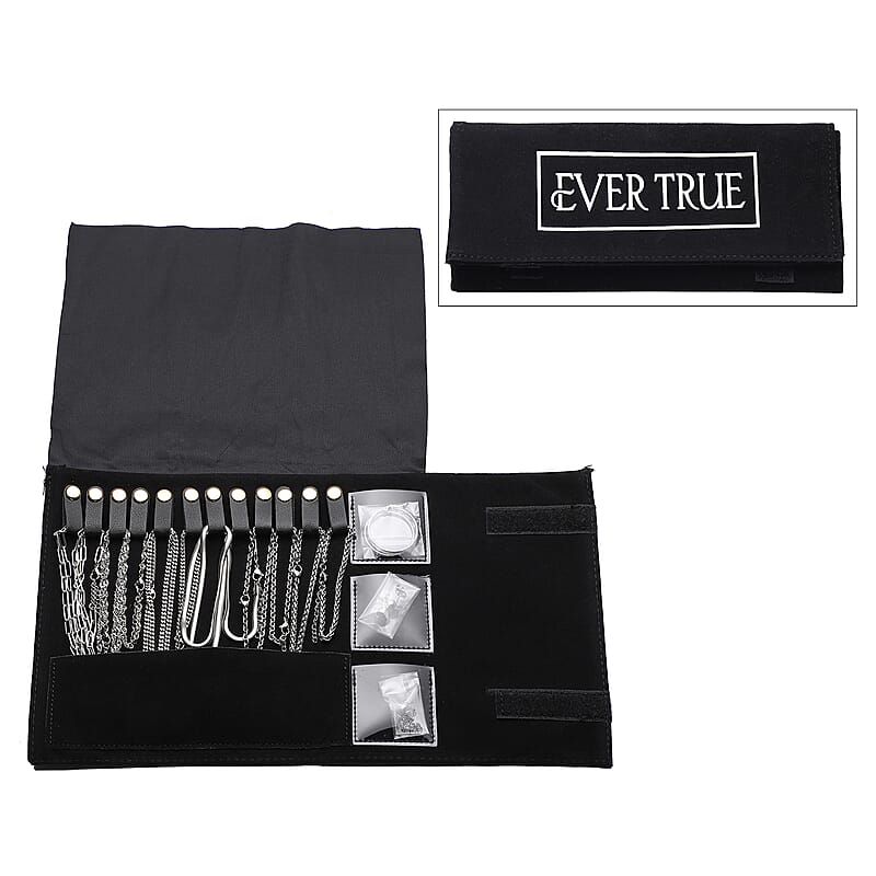 EverTrue 15 Pieces Jewelry Set, Set of Necklace, Bracelet, Earrings, and Extender, 18K White Gold Plated Stainless Steel Jewelry Set, Free Velvet Travel Organizer pouch