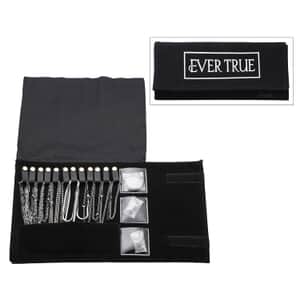 Ever True 15 Pieces Jewelry Set, Set of Necklace, Bracelet, Earrings, and Extender, 18K White Gold Plated Stainless Steel Jewelry Set, Free Velvet Travel Organizer pouch