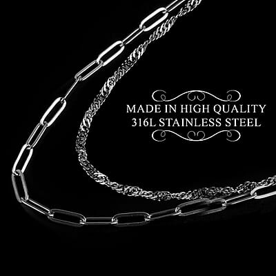 EverTrue 15 Pieces Jewelry Set, Set of Necklace, Bracelet, Earrings, and Extender, 18K White Gold Plated Stainless Steel Jewelry Set, Free Velvet Travel Organizer pouch