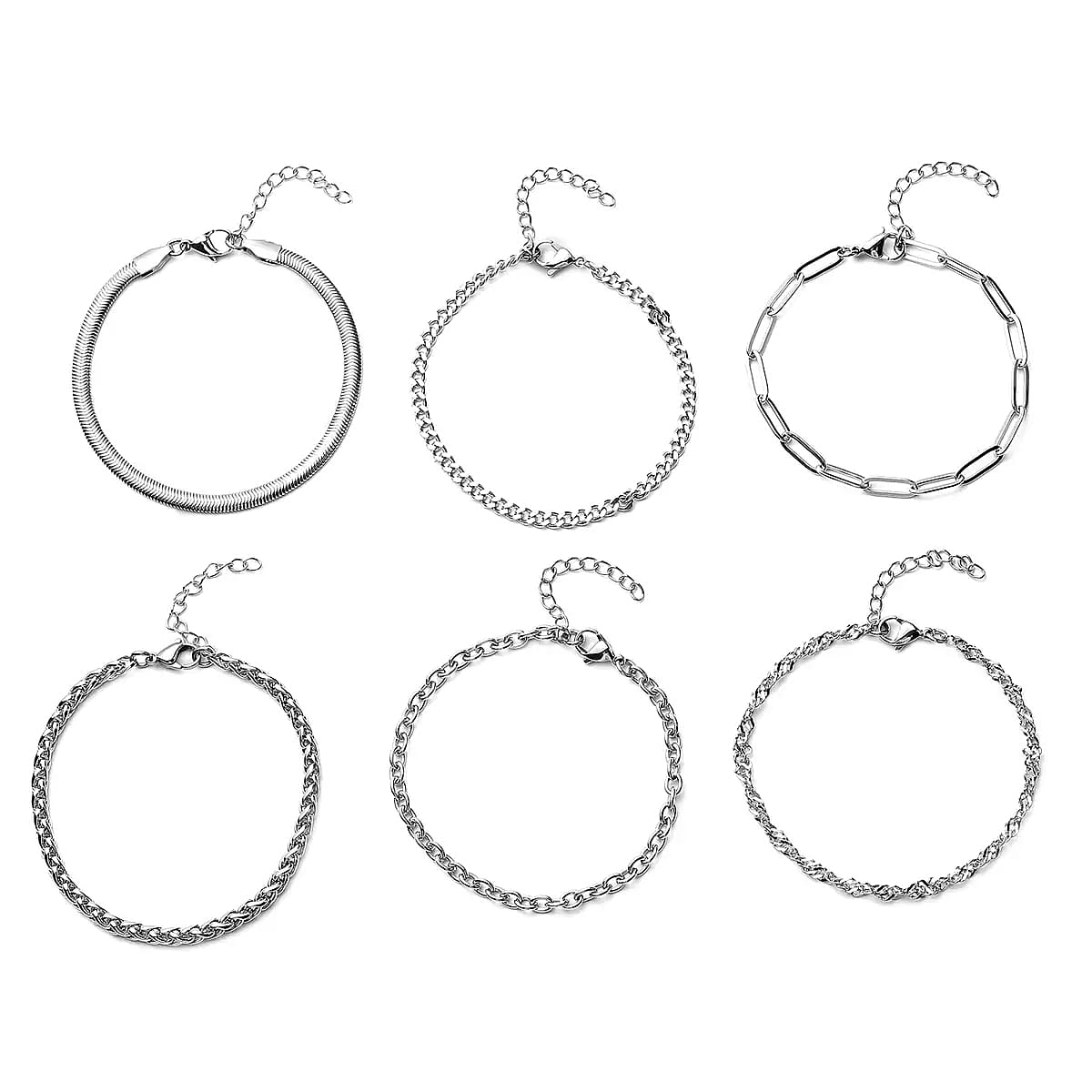 EverTrue 15 Pieces Jewelry Set, Set of Necklace, Bracelet, Earrings, and Extender, 18K White Gold Plated Stainless Steel Jewelry Set, Free Velvet Travel Organizer pouch