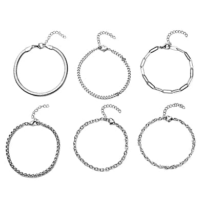 EverTrue 15 Pieces Jewelry Set, Set of Necklace, Bracelet, Earrings, and Extender, 18K White Gold Plated Stainless Steel Jewelry Set, Free Velvet Travel Organizer pouch