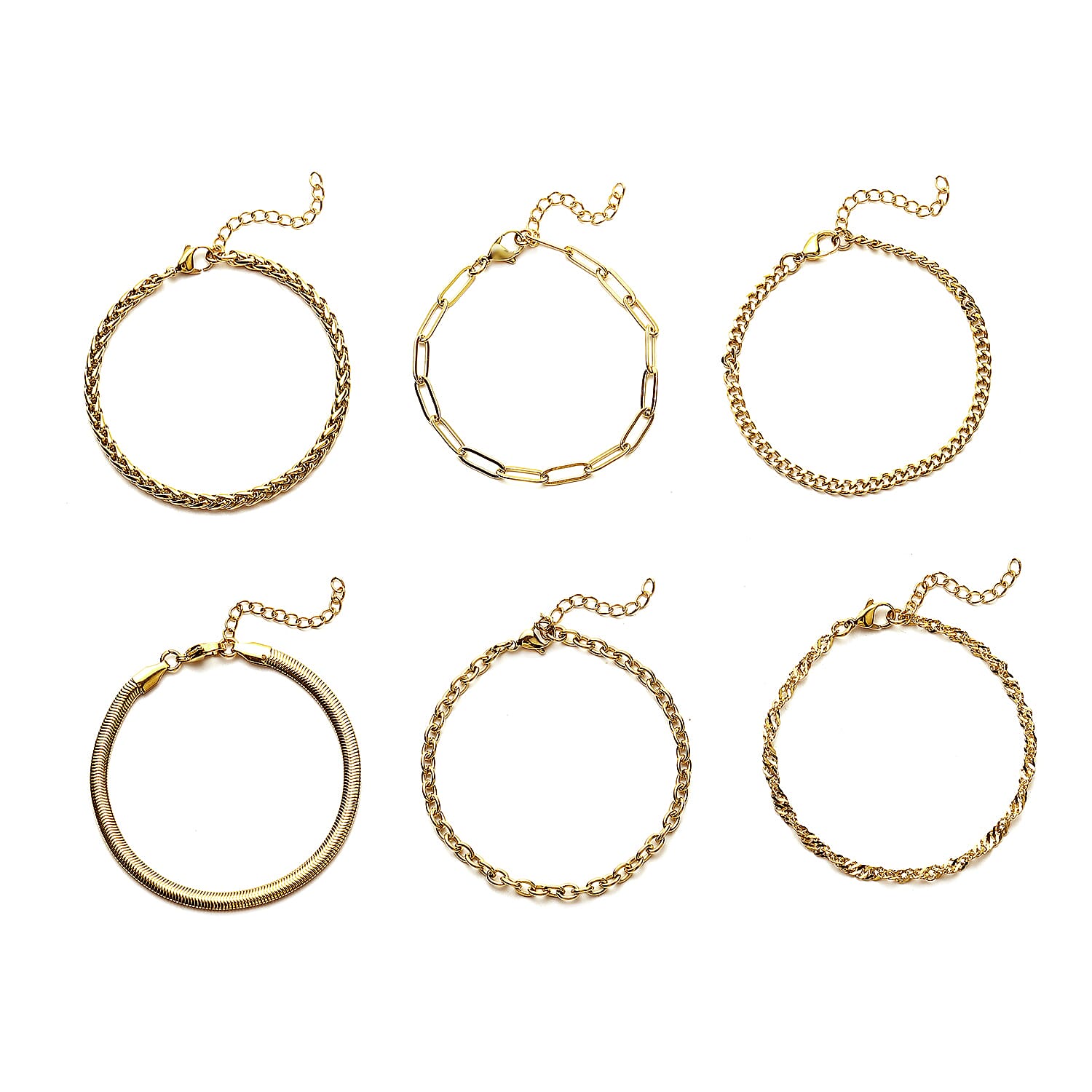 EverTrue 15 Pieces Jewelry Set, Set of Necklace, Bracelet, Earrings, and Extender, 18K Yellow Gold Plated Stainless Steel Jewelry Set, Free Velvet Travel Organizer pouch