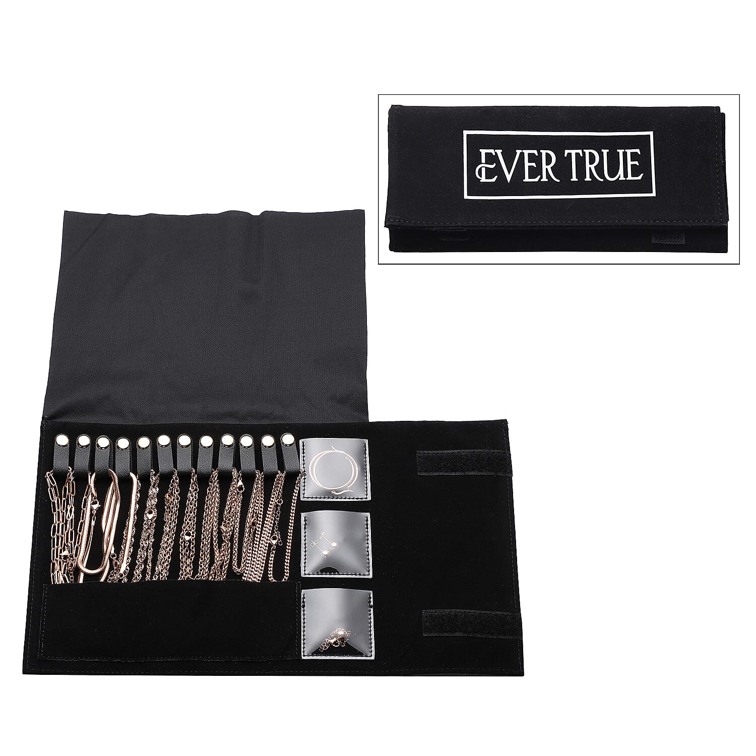 EverTrue 15 Pieces Jewelry Set, Set of Necklace, Bracelet, Earrings, and Extender, 18K Rose Gold Plated Stainless Steel Jewelry