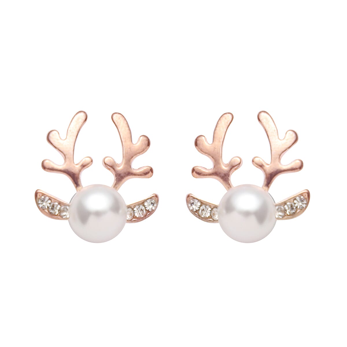 You are My Blessing Jewelry Gift Box with White Shell Pearl Christmas Reindeer Necklace 20 Inches Bracelet (7in) and Earrings in Rosetone image number 6