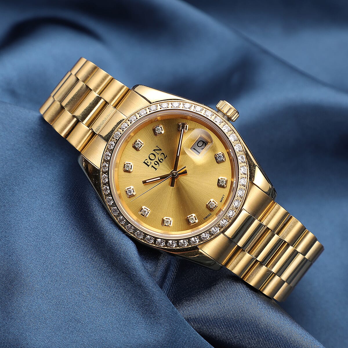 CHUCK CLEMENCY COLLECTION Eon 1962 Made with Finest CZ Swiss Movement Watch in ION Plated YG Stainless Steel with Ear Fork and Screwdriver(31 mm) image number 1