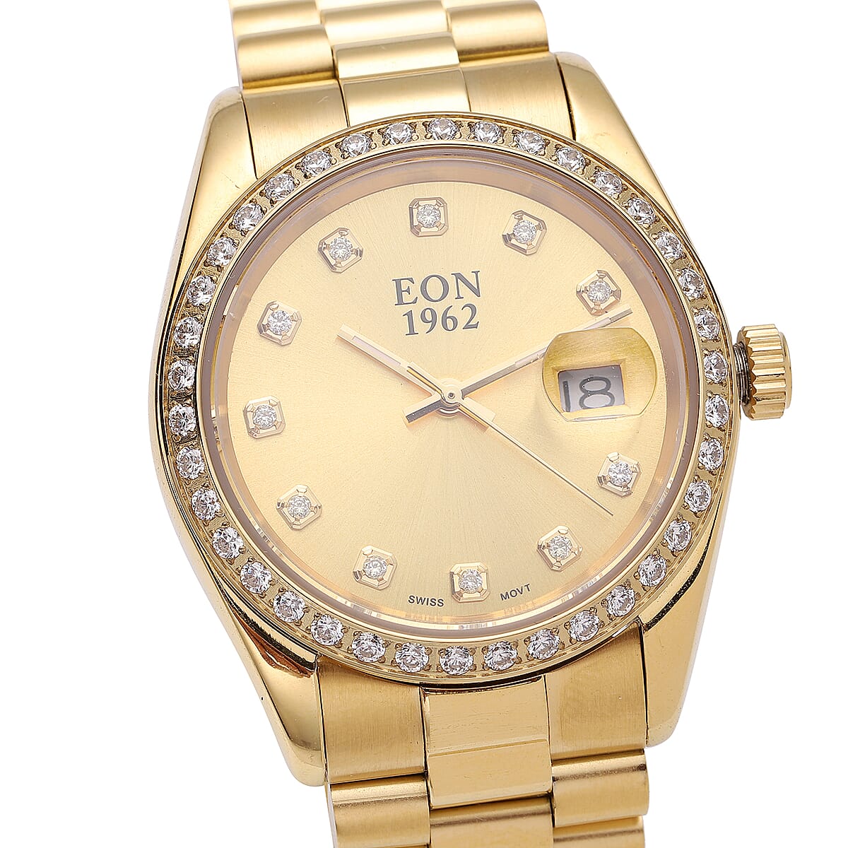 CHUCK CLEMENCY COLLECTION Eon 1962 Made with Finest CZ Swiss Movement Watch in ION Plated YG Stainless Steel with Ear Fork and Screwdriver(31 mm) image number 3