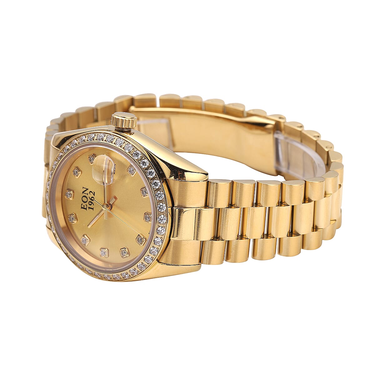 CHUCK CLEMENCY COLLECTION Eon 1962 Made with Finest CZ Swiss Movement Watch in ION Plated YG Stainless Steel with Ear Fork and Screwdriver(31 mm) image number 4