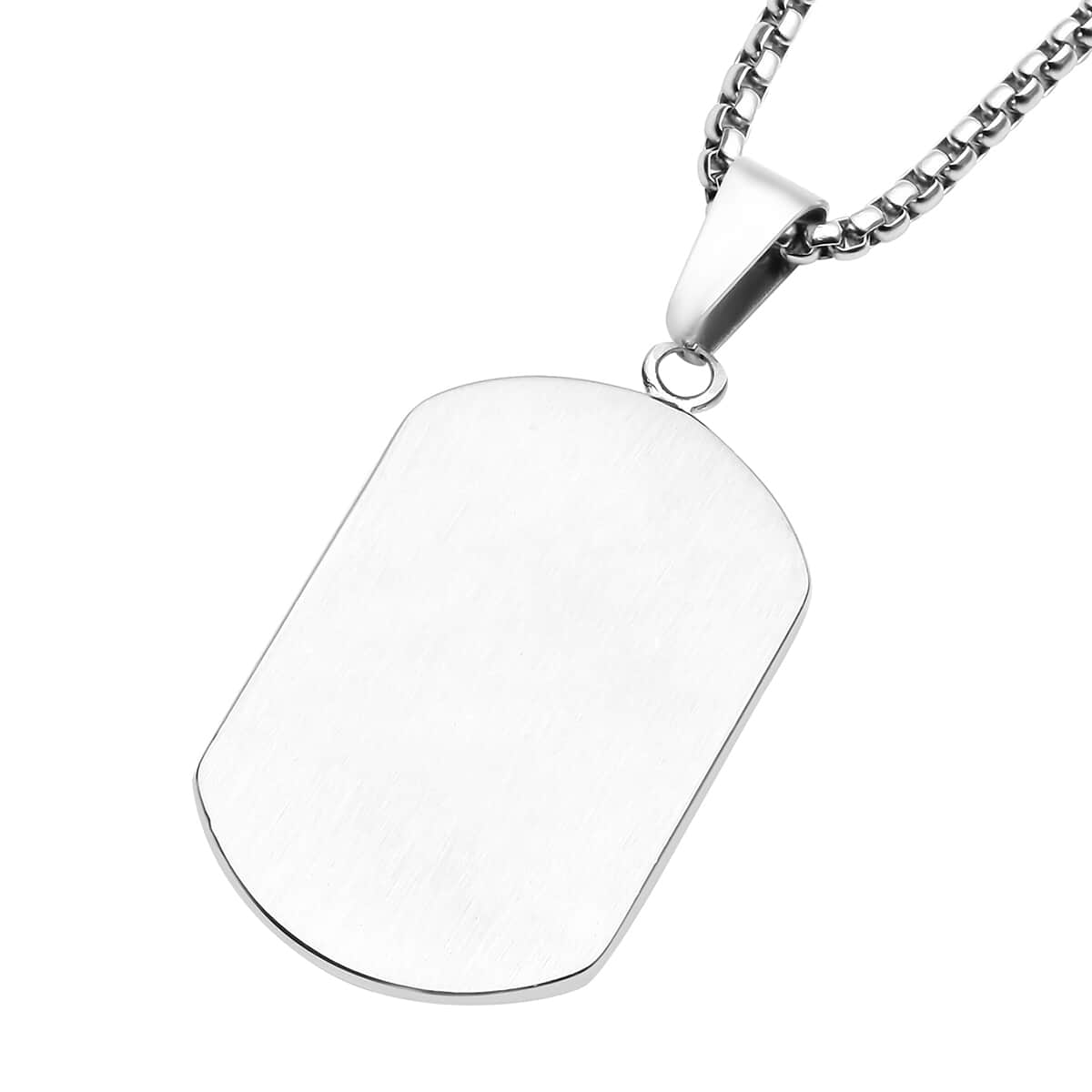 Pisces Dog Tag Pendant Necklace 23.5 Inches in ION Plated YG and Black Oxidized Stainless Steel image number 3