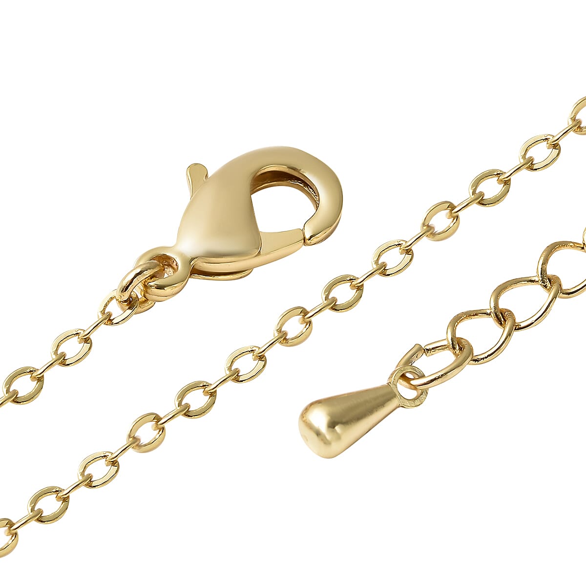 Simulated White Topaz and Simulated Multi Color Diamond Geometrical Pendant Necklace 20 Inches in Goldtone 0.20 ctw image number 5