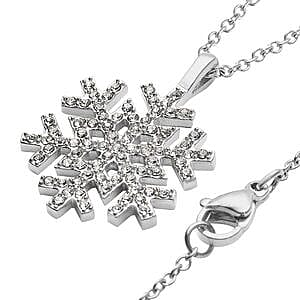 Austrian Crystal 0.20 ctw Necklace in Stainless Steel 20 Inches