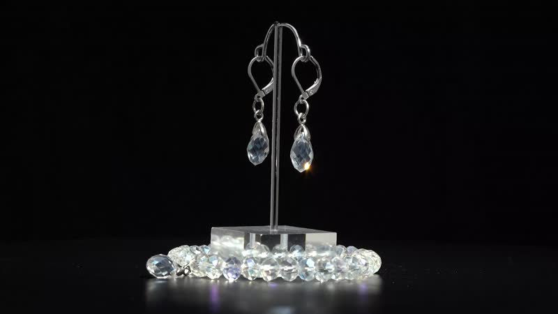 Simulated mystic topaz bracelet and earrings in Blue
