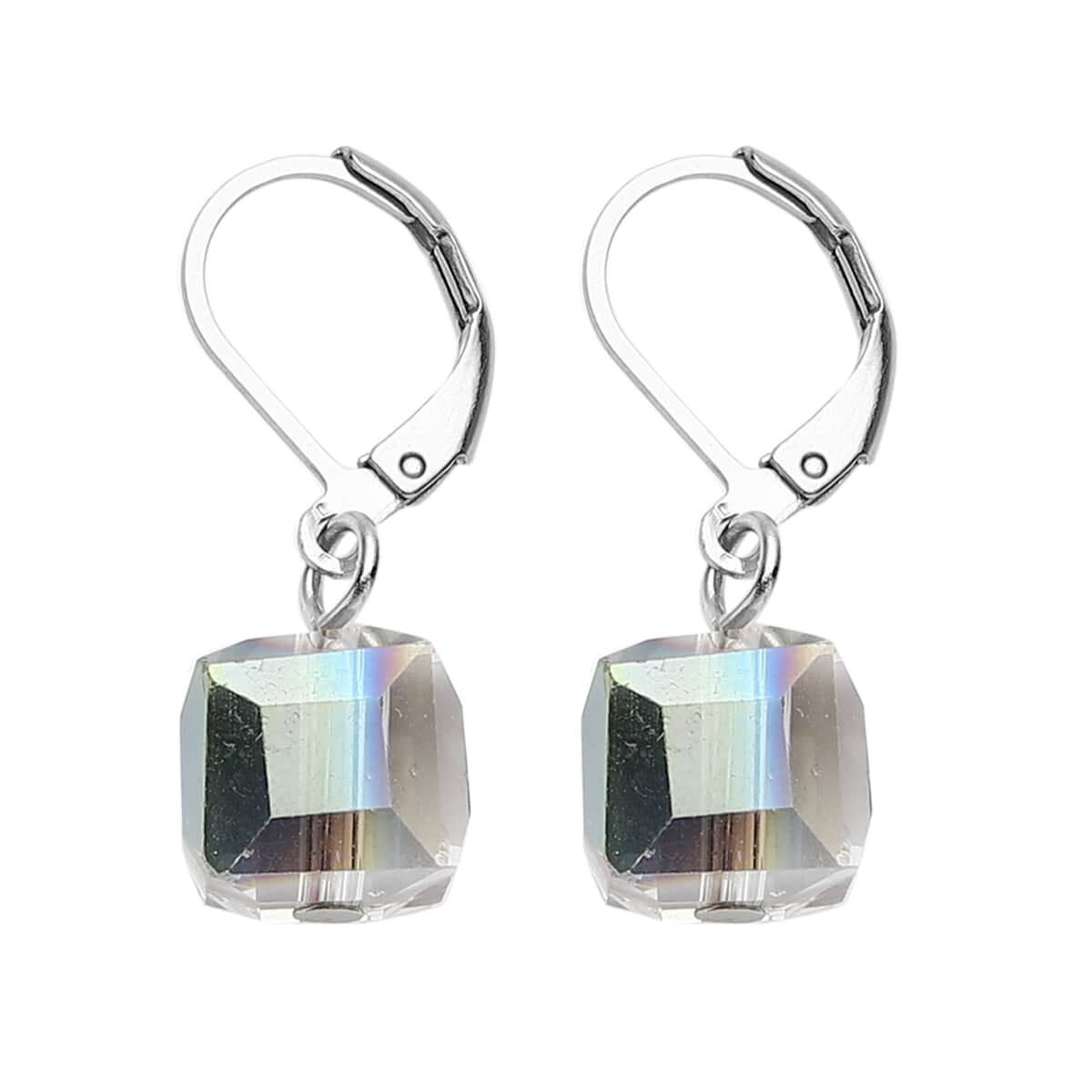 Simulated Mystic Quartz Beaded Bracelet (7-7.5In) and Drop Earrings in Silvertone image number 3