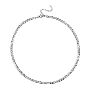 EverTrue Set of 3 Curb Chain Link Necklaces 16, 20, 24 Inches in Stainless Steel with 2 In Extender