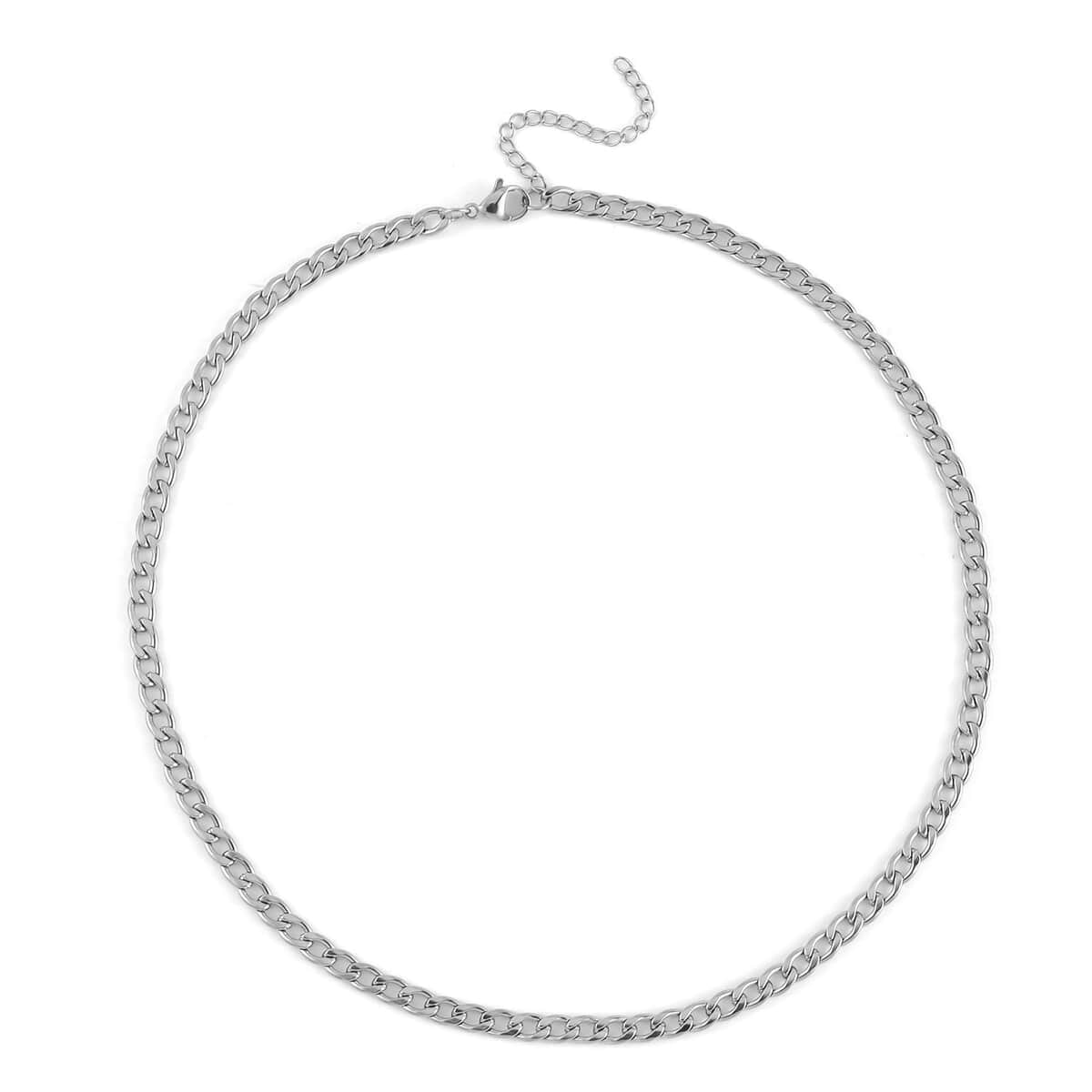 EVER TRUE Set of 3 Curb Chain Link Necklaces 16, 20, 24 Inches in Stainless Steel image number 3
