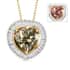 Luxoro 14K Yellow Gold AAA Turkizite and G-H I2 Diamond Heart Pendant Necklace 20 Inches 2.15 ctw image number 0
