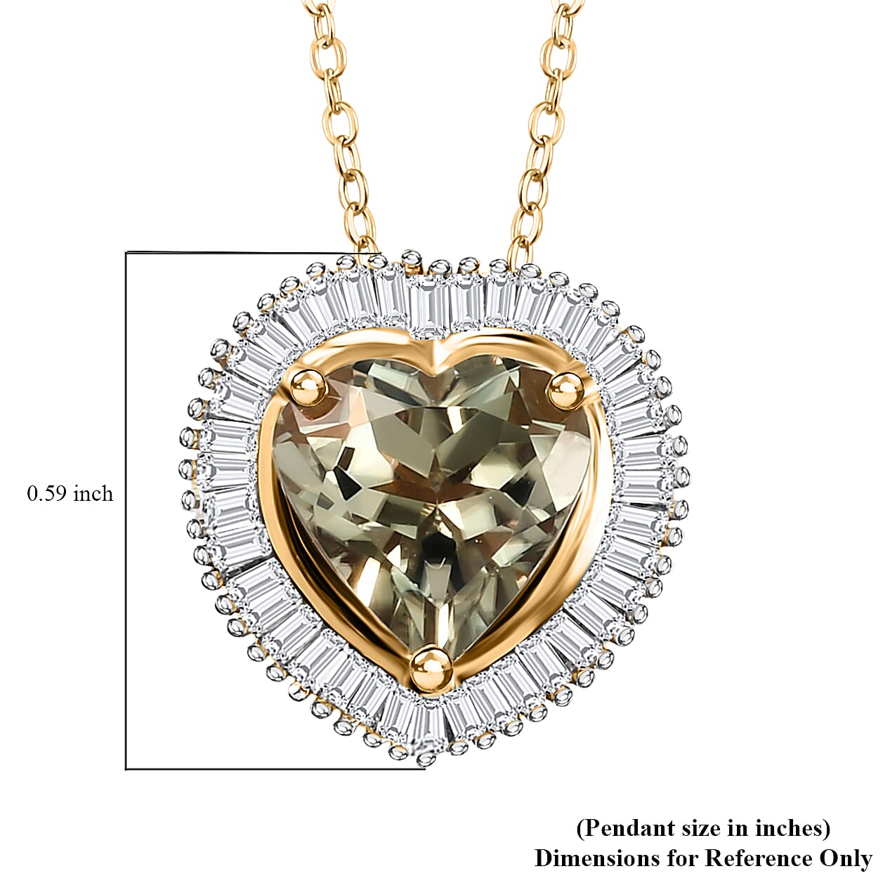 Luxoro 14K Yellow Gold AAA Turkizite and G-H I2 Diamond Heart Pendant Necklace 20 Inches 2.15 ctw
