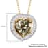 Luxoro 14K Yellow Gold AAA Turkizite and G-H I2 Diamond Heart Pendant Necklace 20 Inches 2.15 ctw image number 5