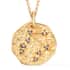 KARIS Natural Champagne Zircon Libra Zodiac Lucky Coin Pendant Necklace 20 Inches in 18K YG Plated and ION Plated YG Stainless Steel 0.15 ctw image number 0