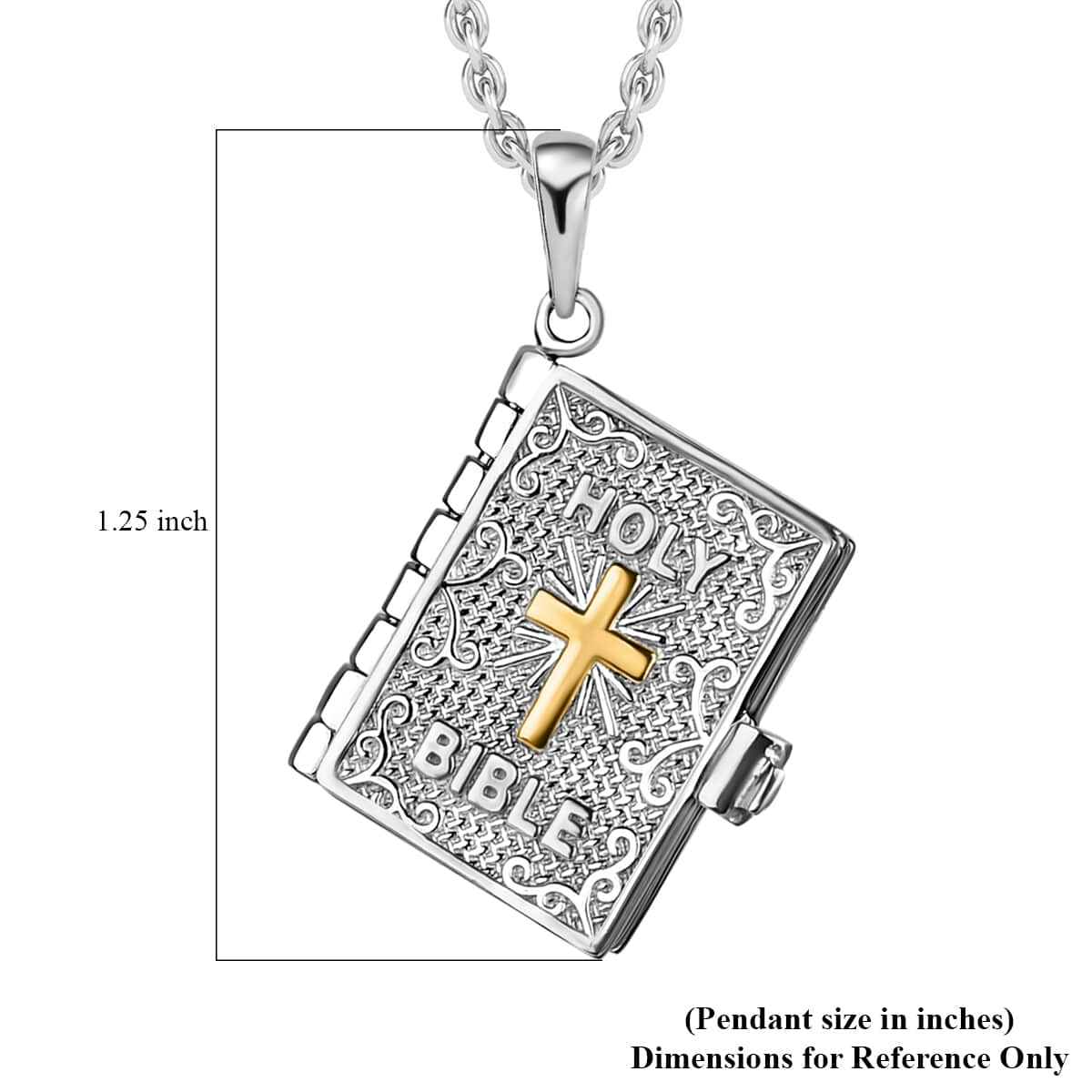 Sterling silver factory cross and bible charm