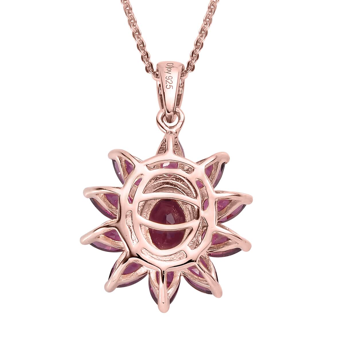 Red Lily Flower Garnet hotsell on 20Inch Rose Gold Over Sterling Silver Chain