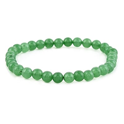 Green Aventurine Beaded Stretch Bracelet, Solitaire Stud Earrings and Necklace 18 Inches in Stainless Steel 177.00 ctw