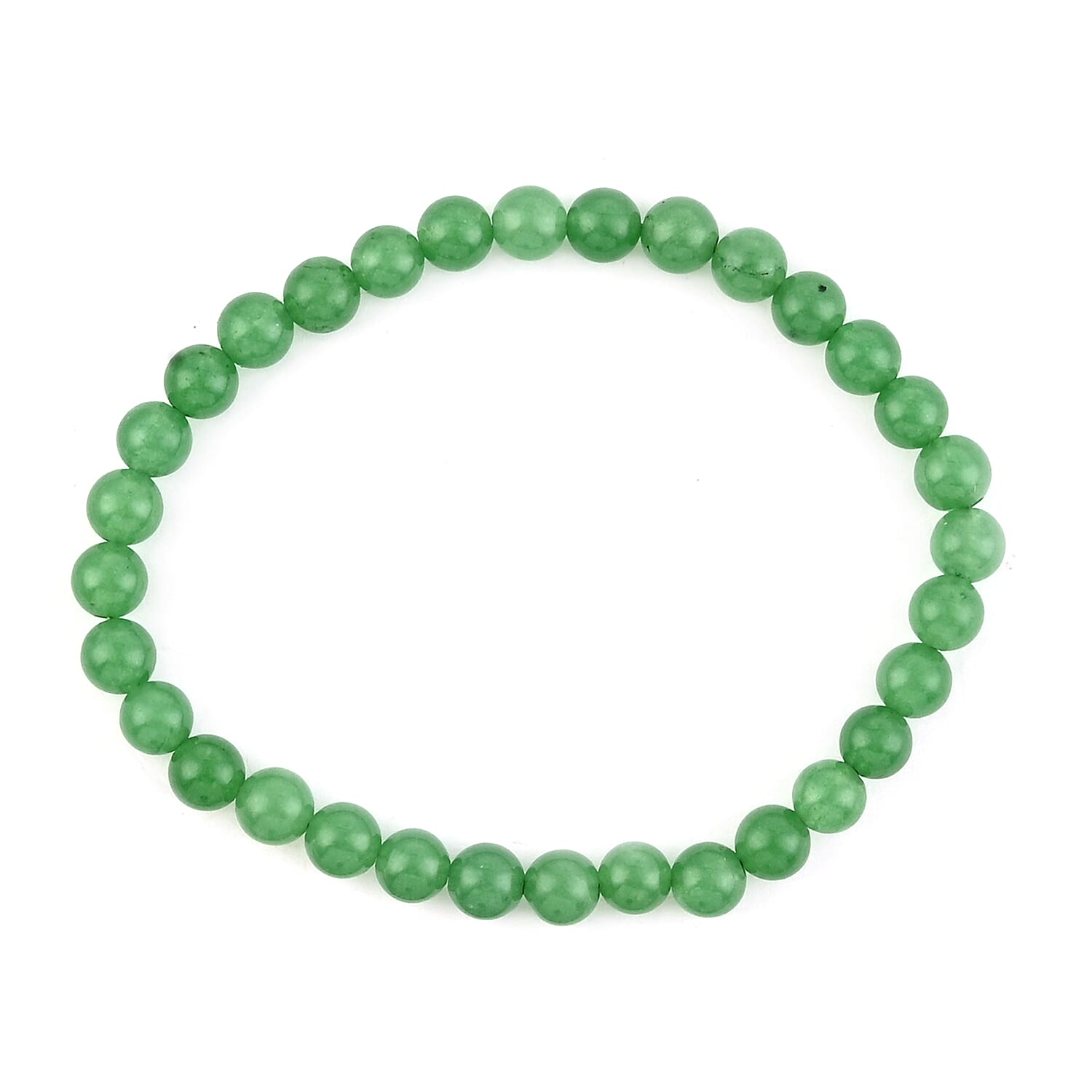 Green Aventurine Beaded Stretch Bracelet, Solitaire Stud Earrings and Necklace 18 Inches in Stainless Steel 177.00 ctw