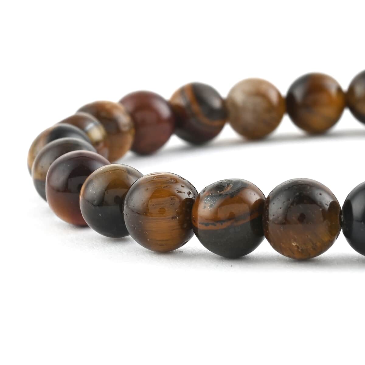 Set of 2 Multi Gemstone Stretch Beaded Bracelet and Brown Leather Bracelet in Stainless Steel 108.00 ctw image number 2