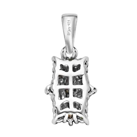 Multi Diamond Cluster Pendant Necklace in Rhodium and Platinum Plated Sterling Silver, Diamond Jewelry For Women, 18 Inches 0.50 ctw image number 5