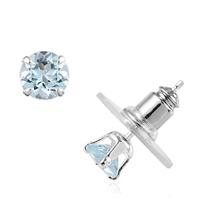 Multi Gemstone 3.25 ctw Set of 3 Solitaire Stud Earrings in Sterling Silver