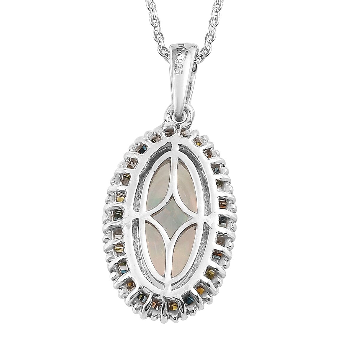 Premium Wegel Tena Opal and Multi Diamond Halo Pendant Necklace 20 Inches in Platinum Over Sterling Silver 2.75 ctw