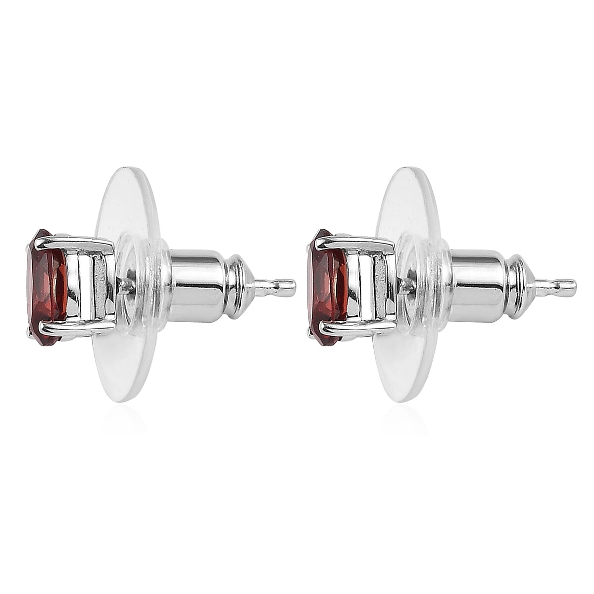 Karis Mozambique Garnet Stud Earrings and Bolo Bracelet in Platinum Bond and Stainless Steel with with Sterling Silver Push Back 3.75 ctw