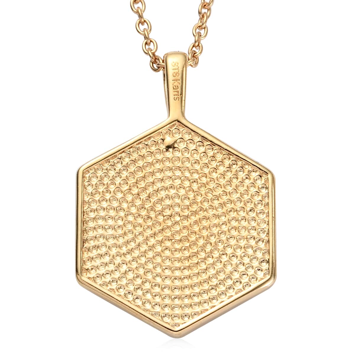 KARIS Initial A Pendant Necklace 20 Inches in 18K YG Plated and ION Plated Yellow Gold Stainless Steel image number 4