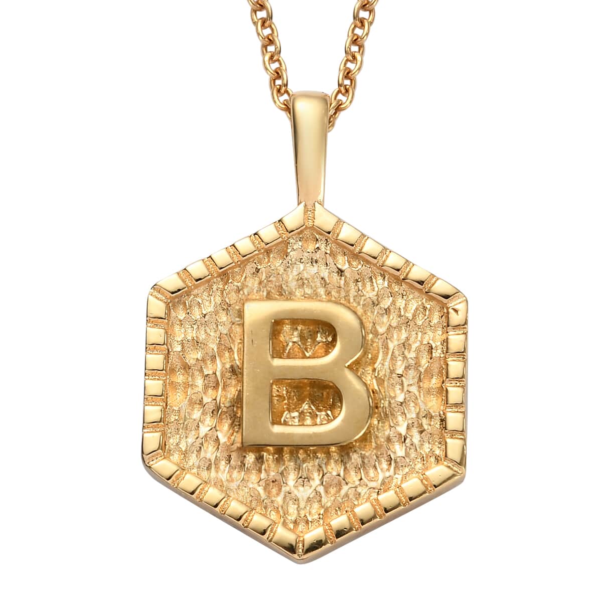 KARIS Initial B Pendant Necklace 20 Inches in 18K YG Plated and ION Plated Yellow Gold Stainless Steel image number 0